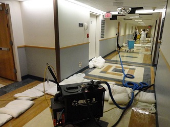 FloodSax alternative sandbags prevented a lot of damage when this hospital in the USA suffered a serious internal leak