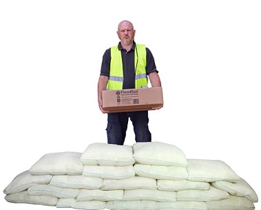 These 20 FloodSax alternative sandbags come from this one box
