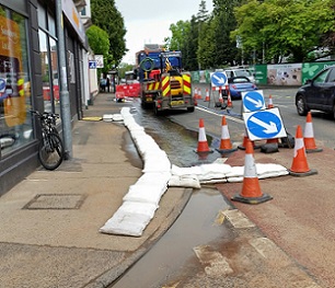 These FloodSax alternative sandbags saved a Sainsbury’s store from flooding when water poured down the road from an overflowing mains