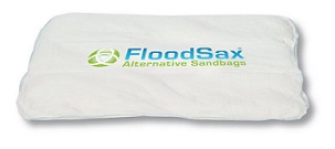 A FloodSax alternative sandbag before it comes into contact with water