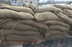 Sandbags are hard to build  into flood barriers and can quickly deteriorate and spill sand