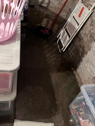 Water seeping into cellar of a cottage in Huddersfield