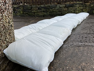 FloodSax transformed into instant sandbags keeping floodwater  at bay